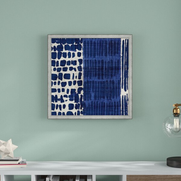 Wrought Studio Indigo Batik I Framed On Canvas Print Wayfair   Indigo Batik I Framed On Canvas Print 